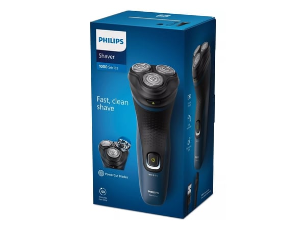 Philips S1151/00, Roterende hode, Svart, Blå, Batteri, 40 min, 8 timer, Nikkelmetallhydrid (NiMH)
