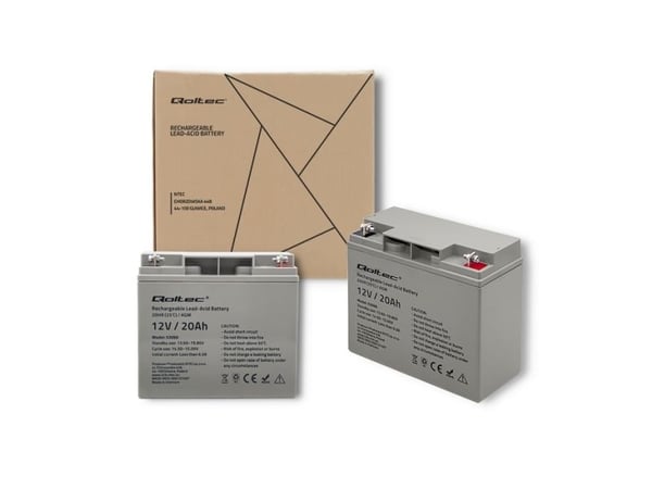 Qoltec - UPS-batteri - agm battery, 12V, max. 300A - 1 x batteri - Bly-syra - 20 Ah