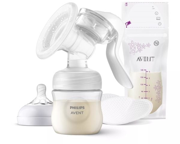 Philips AVENT SCF430/20 Manuell bröstpump, Manuell, Transparent, Vit