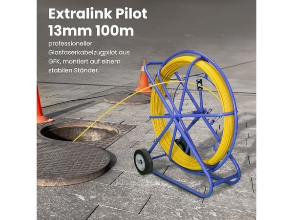 EXTRALINK KAAPELIN VETOTANKO 13MM 100M LASIKUITUKAAPELIN VETOTANKO 13MM 100M KELTAINEN