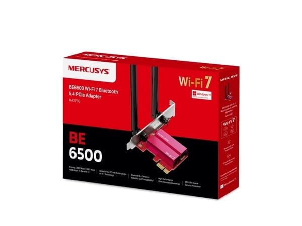 Mercusys MA37BE, Koblet med ledninger (ikke trådløs), PCI Express, WLAN / Bluetooth, Wi-Fi 7 (802.11be)