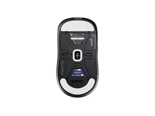 PULSAR X2 v3 eS Mini, Ambidekstriøs, Optisk, Bluetooth, 32000 DPI, 1 ms, Svart