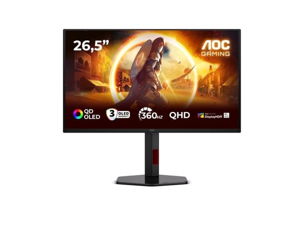 AOC G4 Q27G4SDR, 67,3 cm (26,5"), 2560 x 1440 piksler, Quad HD, QD-OLED, 0,03 ms, Sort, Rød