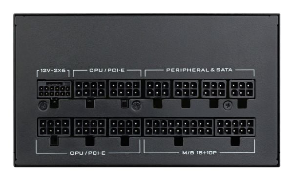 Lian Li SX Series 80 PLUS Platinum PSU, fullt modulær, PCIe 5.1, ATX 3.1 - 1000 watt, svart
