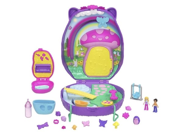 Polly Pocket Wearable Hedgehog Mom & Baby Compact