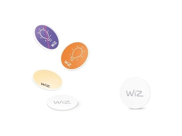 WiZ NFC-tag, 4 deler, Trådløs, NFC, Hvit, IP20, Plast, Ikke nødvendig