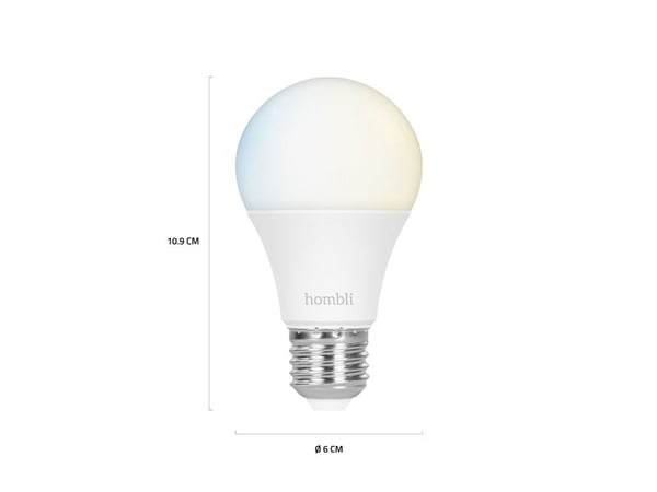 Hombli Smart Bulb E27, Smartpære, Wi-Fi, Hvit, LED, Plast, E27