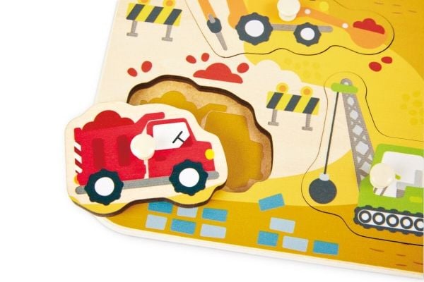Hape Construction Vehicles peg-pussel