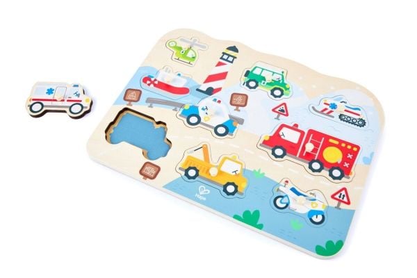 Hape Emergency Vehicles Peg Puzzle