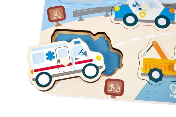 Hape Emergency Vehicles Peg Puzzle