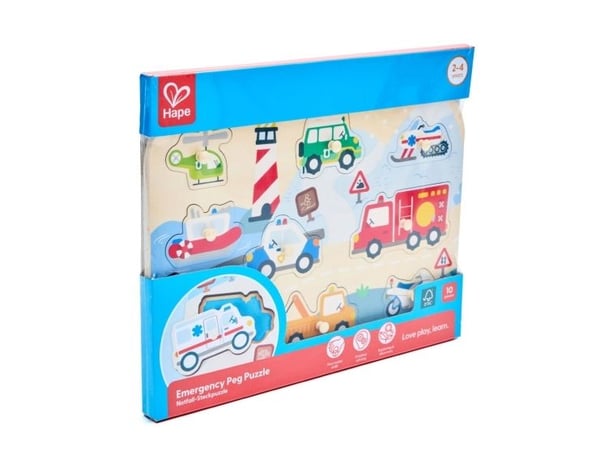 Hape Emergency Vehicles Peg Puzzle