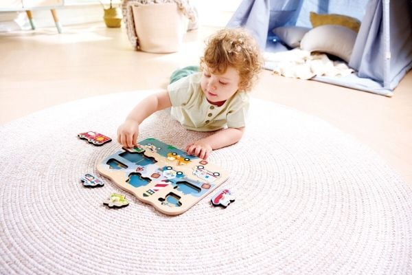 Hape Emergency Vehicles Peg Puzzle