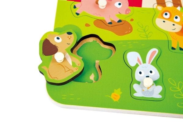 Hape Farm Animals peg-puslespill