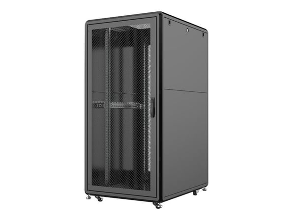 Lanview by Logon Server Line - Rack skåp - 800 x 1000 mm - med 4 kylfläktar - fristående - svart, RAL 9005 - 32U - 19"