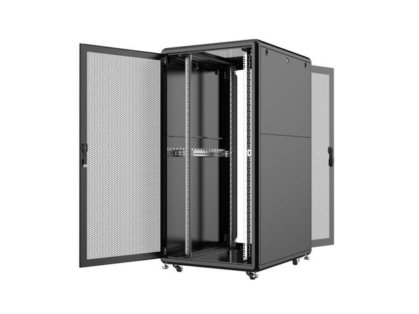 Lanview by Logon Server Line - Rack skåp - 800 x 1000 mm - med 4 kylfläktar - fristående - svart, RAL 9005 - 32U - 19"