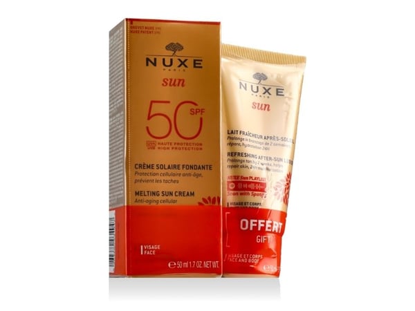 Nuxe Set : Sun Melting, Sunscreen Cream, For Face, SPF 50, 50 ml + Sun, Sun Protection, After-Sun Lotion, 50 ml For Women