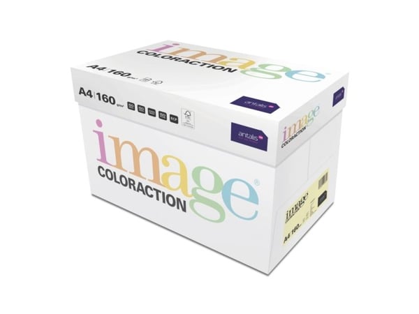 Image, Coloraction, Ørken/bleggul Kopipapir, træfri ECF, 160g/m2, 210mm x 297mm, A4, Smal bane, pakk