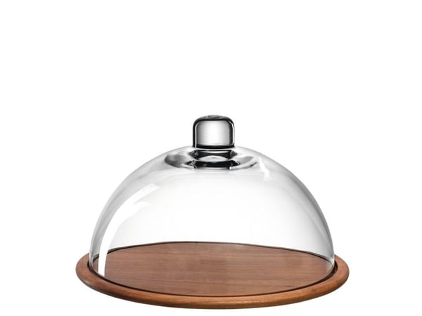 LEONARDO 018519, Serverings brett, Glass, Tre, Gjennomsiktig, Tre, Rund, 28 cm, 280 mm