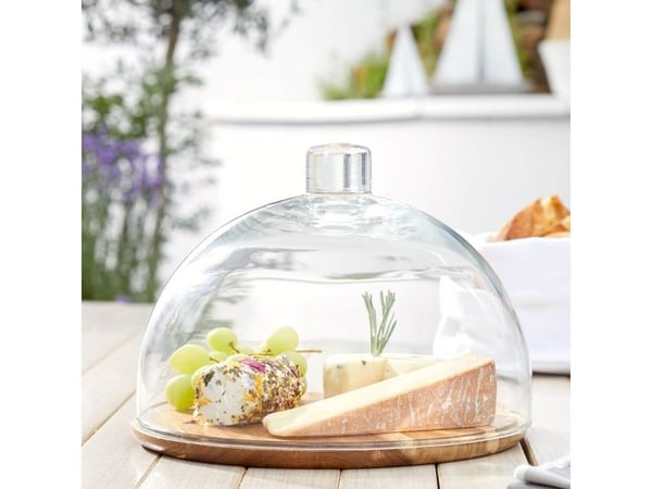 LEONARDO 018519, Serverings brett, Glass, Tre, Gjennomsiktig, Tre, Rund, 28 cm, 280 mm