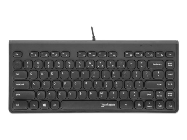 Manhattan 180702, Langallinen, USB, Kalvokytkin, QWERTY, musta