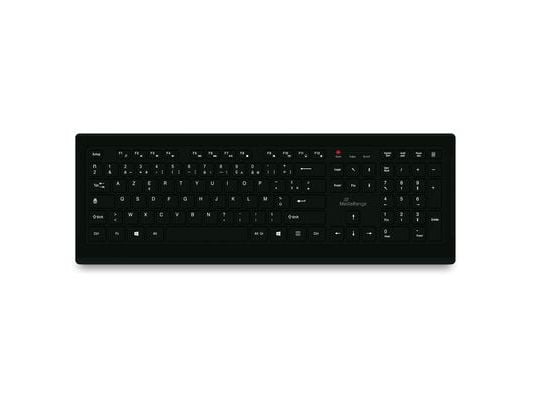 MediaRange MROS101-FR, Full størrelse (100 og), Koblet med ledninger (ikke trådløs), USB, Mekanisk nøkkelbryter, AZERTY, Sort
