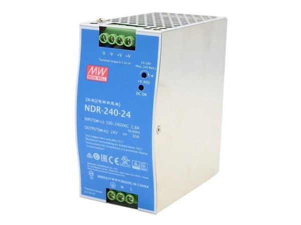 Ernitec - Strømforsyning (DIN-skinnemonterbar) - 24V - AC 100-240 V - 240 watt - PFC - blå, grå