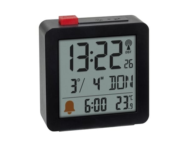 TFA-Dostmann 60.2566.01, Digital vekkerklokke, Rektangel, Svart, Innendørs, Voksen, -9,9 - 50 °C