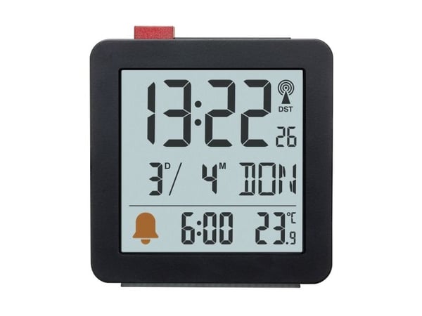 TFA-Dostmann 60.2566.01, Digital vekkerklokke, Rektangel, Svart, Innendørs, Voksen, -9,9 - 50 °C
