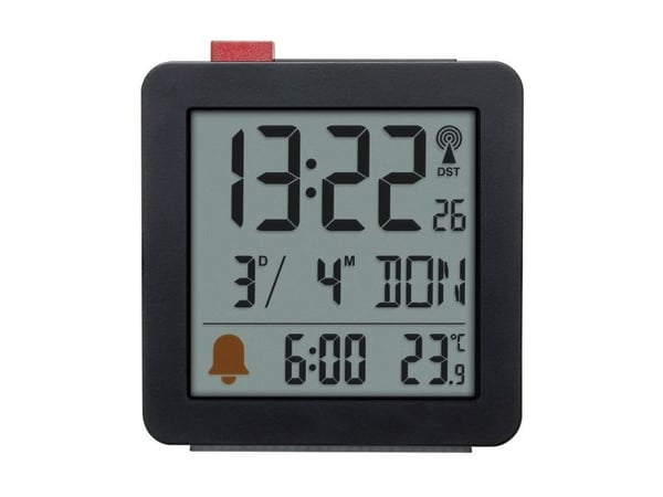 TFA-Dostmann 60.2566.01, Digital vekkerklokke, Rektangel, Svart, Innendørs, Voksen, -9,9 - 50 °C