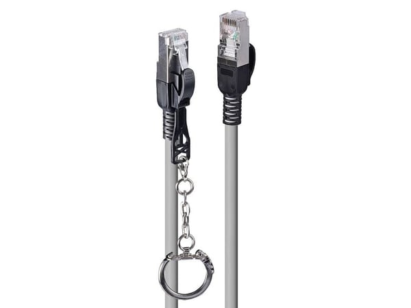 Lindy 0.5m Cat.6A S/FTP turvakaapeli, harmaa RJ45 uros, 500MHz, kupari, 26AWG (47601)