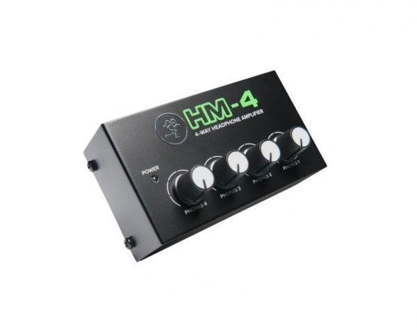 Mackie HM-4, 10000 ohmia (O), 47 ohmia (O), 22 dB, 6.3mm, DC, 109 mm, DC, 109 mm