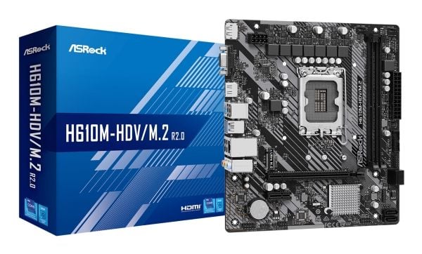 ASRock H610M-HDV/M.2 - 2.0 - hovedkort - micro ATX - LGA1700-sokkel - H610 Chipset - USB 3.2 Gen 1 - Gigabit LAN - innbygd grafikk (CPU kreves) - H...