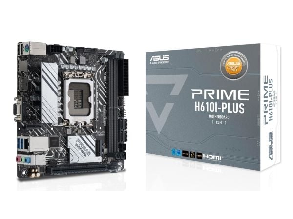 ASUS PRIME H610I-PLUS-CSM - Hovedkort - mini-ITX - LGA1700-sokkel - H610 Chipset - USB 3.2 Gen 1 - Gigabit LAN - innbygd grafikk (CPU kreves) - HD-...