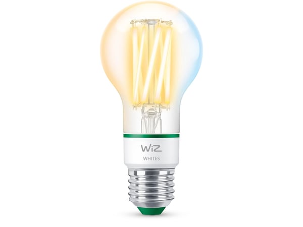 WiZ Lamp Filament - Smart LED Lighting - Energy Class A - Warm to Cool White Light - E27 - 60W - Transparent - Wi-Fi