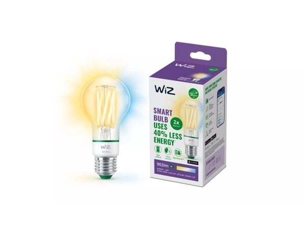 WiZ Lamp Filament - Smart LED Lighting - Energy Class A - Warm to Cool White Light - E27 - 60W - Transparent - Wi-Fi