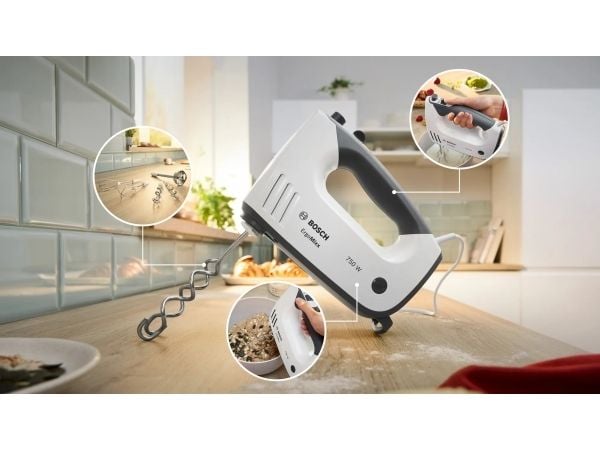 Bosch MFQ37490, Håndmikser, Grå, Hvit, Miksing, 1,3 m, 3 l, Jekk