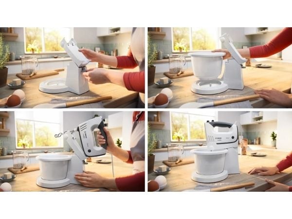 Bosch MFQ37490, Håndmikser, Grå, Hvit, Miksing, 1,3 m, 3 l, Jekk