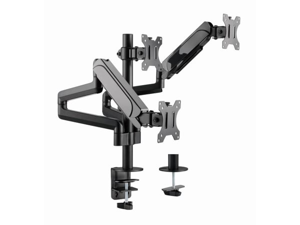 Gembird MA-DA3-01 - Monteringssett (justerbar monitorarm) - full bevegelse - for 3 skjermer - aluminium, stål, plastikk - svart - skjermstørrelse: ...