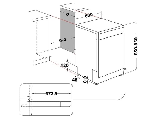 WHIRLPOOL W2FHD624X - Astianpesukone - musta