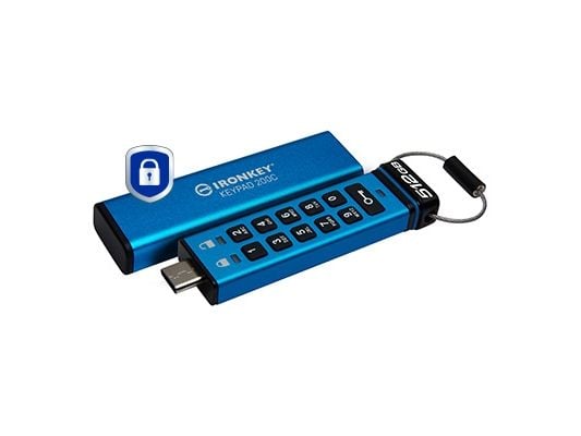 Kingston IronKey Keypad 200C - USB-flashstasjon - kryptert - FIPS 140-3 Level 3 - 512 GB - USB 3.2 Gen 1