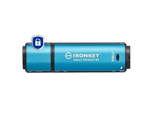 Kingston IronKey Vault Privacy 50 Series - USB-flashstasjon - 512 GB - USB 3.2 Gen 1