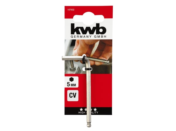 kwb 147450, L-formet hexnøkkel, 1 stykker, Stål, 5 mm