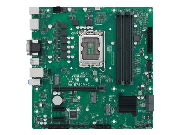 ASUS B760M-C-CSM - Hovedkort - micro ATX - LGA1700-sokkel - B760 Chipset - USB 3.2 Gen 1 - Gigabit LAN - innbygd grafikk (CPU kreves) - HD-lyd (8-k...