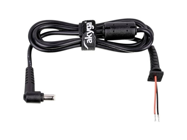 Akyga AK-SC - Strømkabel - DC jackstik 5,5 x 1,7 mm til uisoleret ledning - 50 V - 1,2 m - sortti