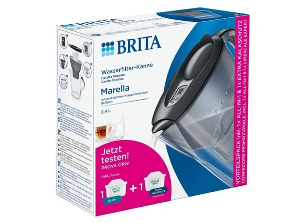 Brita Marella, Manuelt vannfilter, 2,4 l, Grafitt, Gjennomsiktig