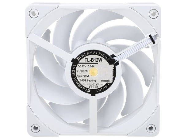 Thermalright TL-B12W, Vifte, 12 cm, Hvit