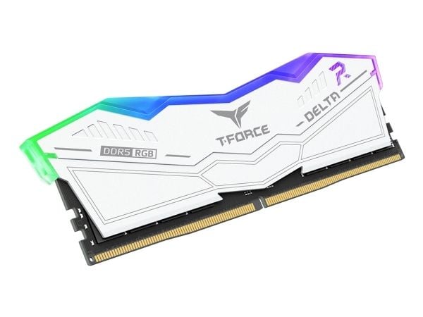 T-Force DELTA RGB - DDR5 - sett - 32 GB: 2 x 16 GB - DIMM 288-pin - 3000 MHz / PC5-48000 - CL30 - 1.35 V - ikke-bufret - on-die ECC - hvit