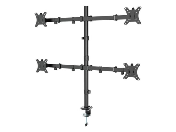 Gembird - Monteringssett (4 monteringsarmer, skrivebordsklemmemontering, 4 VESA plates) - justerbar - for 4 LCD/plasma-paneler - tilt, swivel, rota...