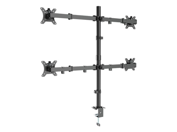 Gembird - Monteringssett (4 monteringsarmer, skrivebordsklemmemontering, 4 VESA plates) - justerbar - for 4 LCD/plasma-paneler - tilt, swivel, rota...
