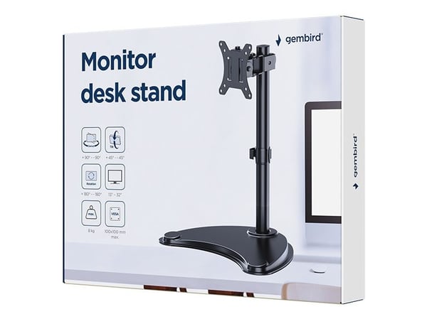 Gembird - Stativ - for flatpanel - tilt, swivel, rotate - stål, plastikk - svart - skjermstørrelse: 13"-32" - skrivebord